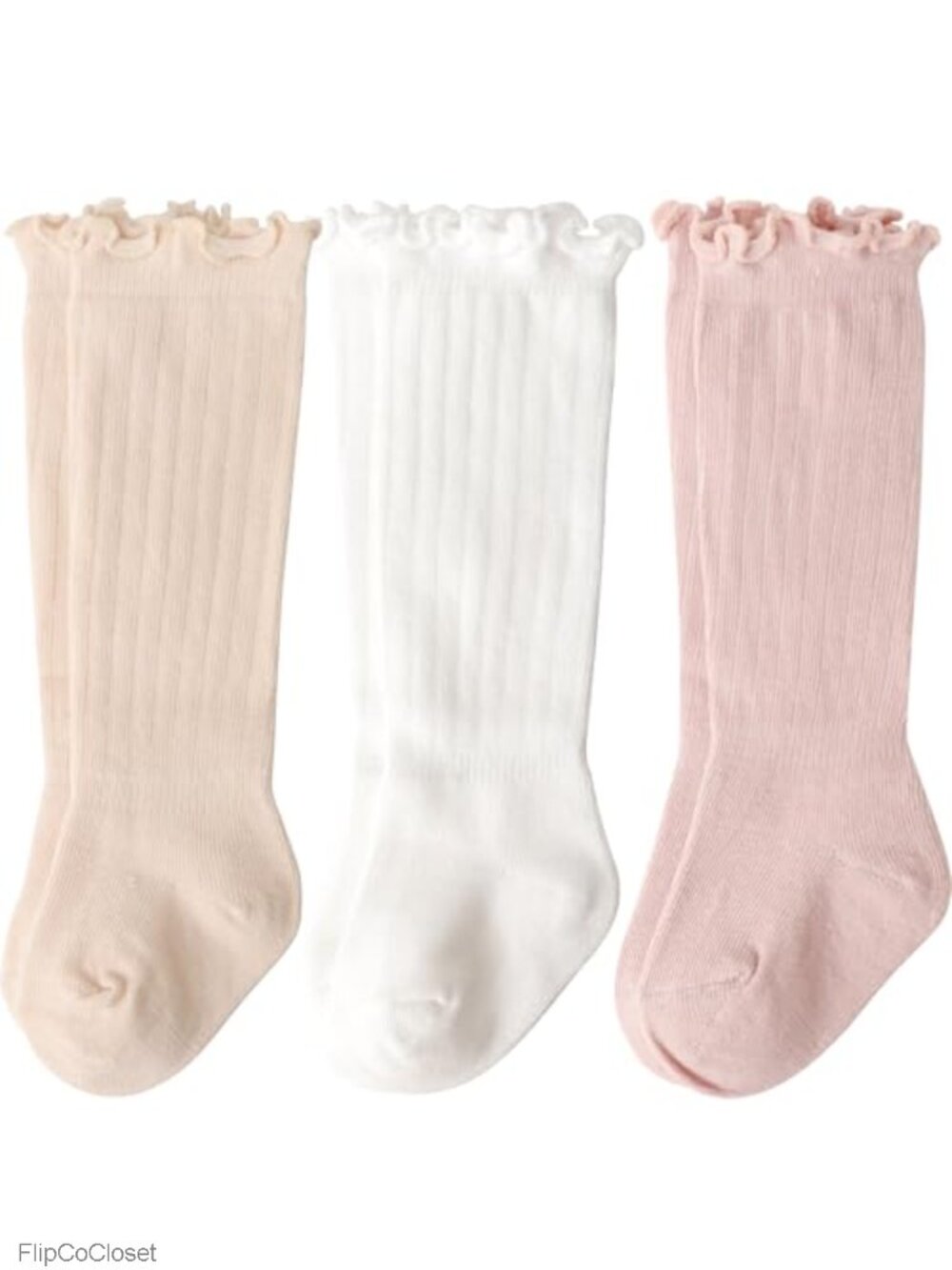 Baby Knee High Ruffle Socks Cotton Knit Toddler Dress Stockings